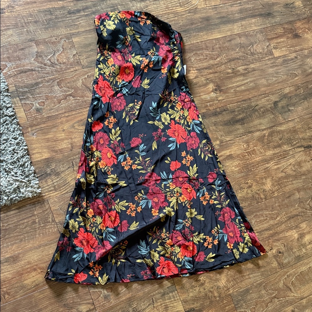 12th Tribe Natalia Strapless Floral Dress